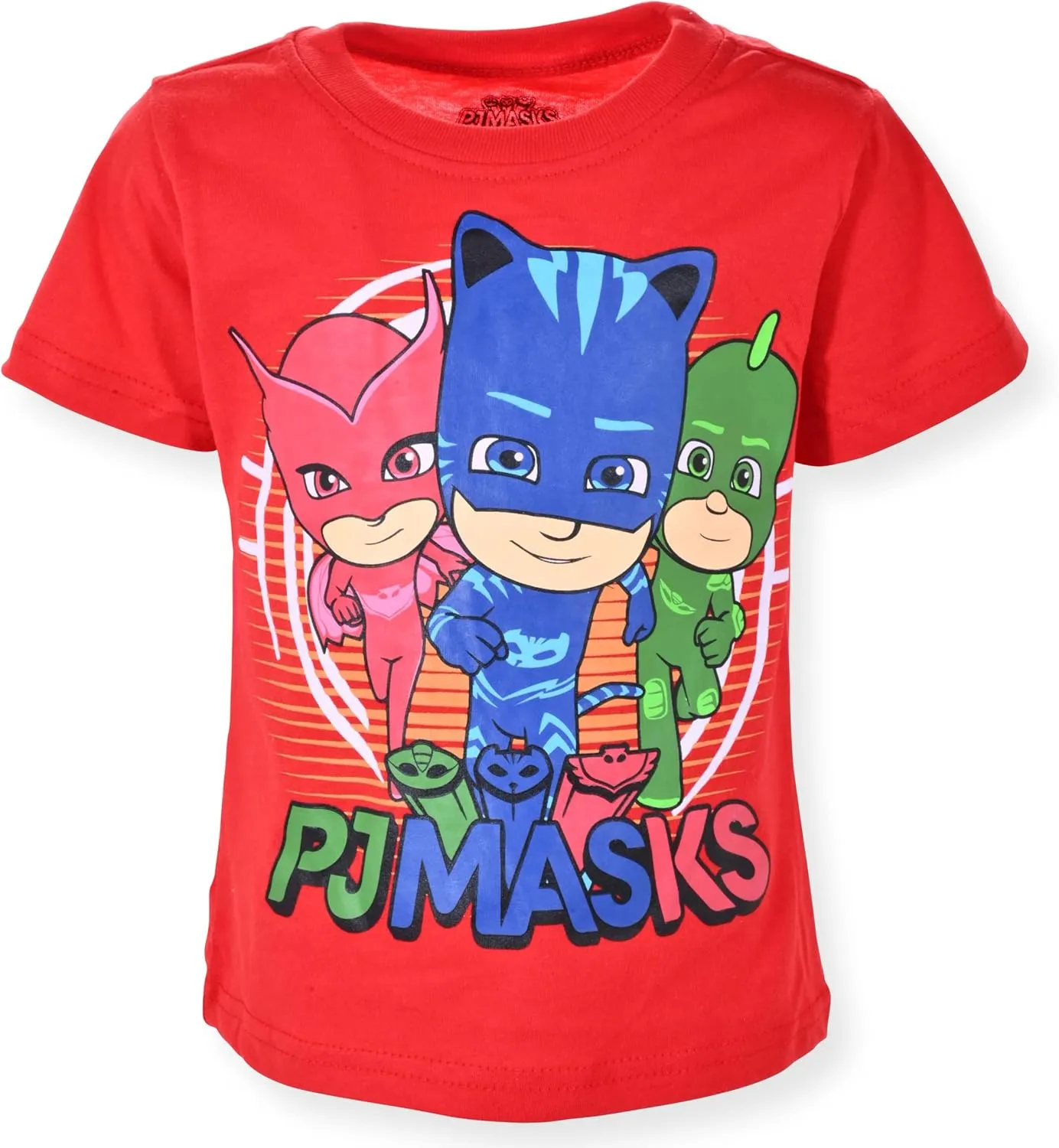 PJ Masks Disney Catboy, Owlette and Gekko Boys’ 4 Pack T-Shirts for Toddler and Little Kids– Blue/Red/Green/Grey