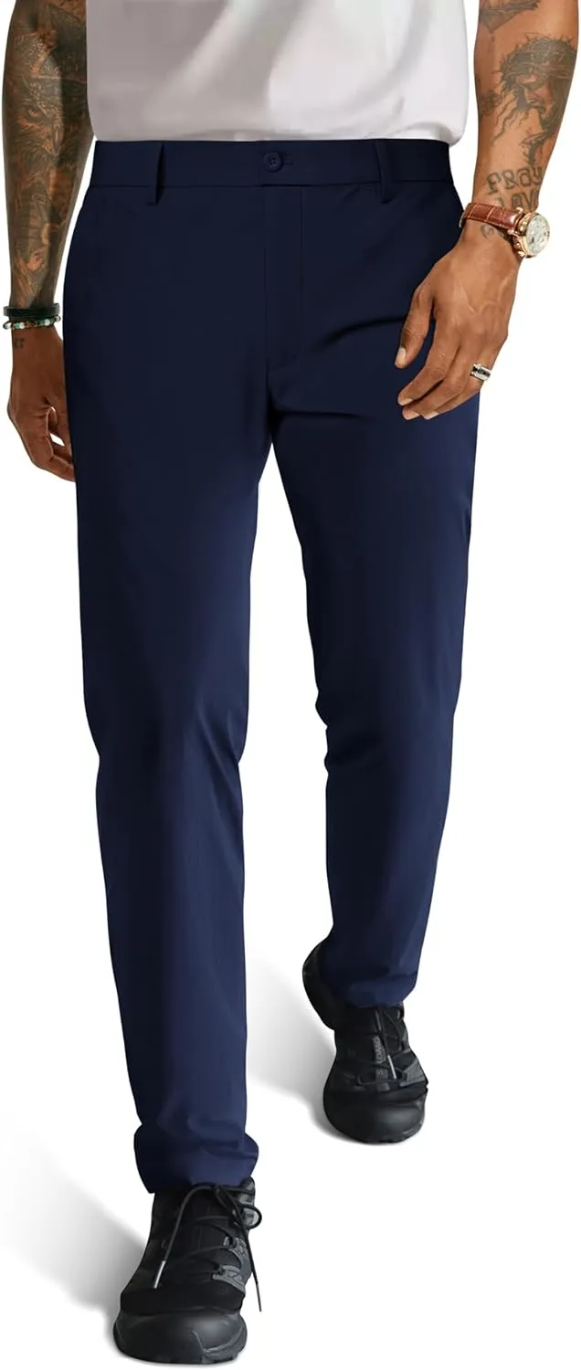 PJ PAUL JONES Mens Stretch Golf Pants Quick Dry Lightweight Casual Pants with Pockets