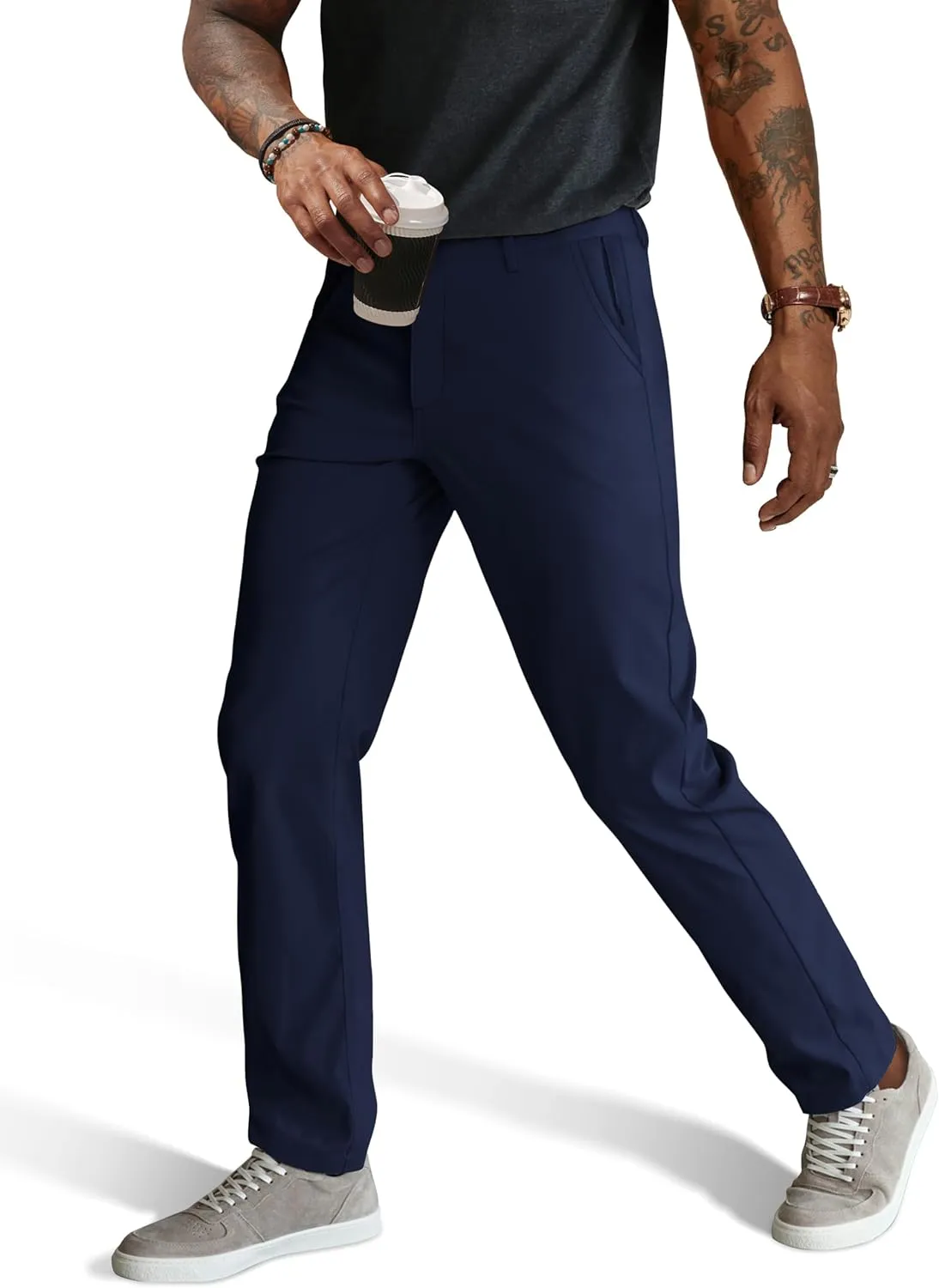 PJ PAUL JONES Mens Stretch Golf Pants Quick Dry Lightweight Casual Pants with Pockets