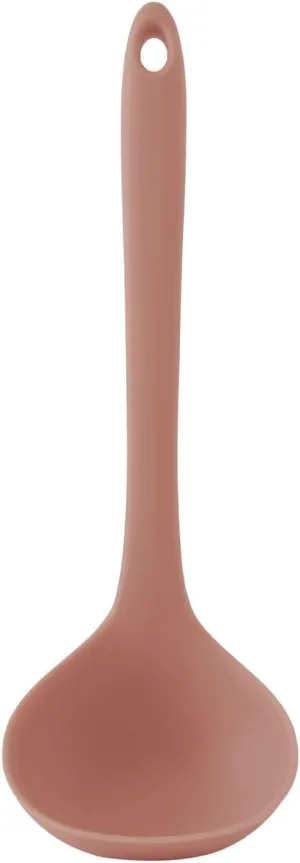 Platinum Silicone Cooking Ladle for Baking, Scraping & Mixing, 100% Food Grade Colorful Silicone Kitchen & Serving Utensils, Heat Resistant, Non-Stick Cookware - 8.6 inch Dry Rose