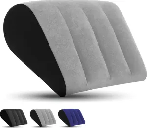 Portable Wedge Pillow Inflatable Cushion - Body Positioners Lightweight Wedge Pillow for Sleeping, Leg Elevation, Use in Bed, Travel, Camping, Fast Inflating Deflation (Grey)