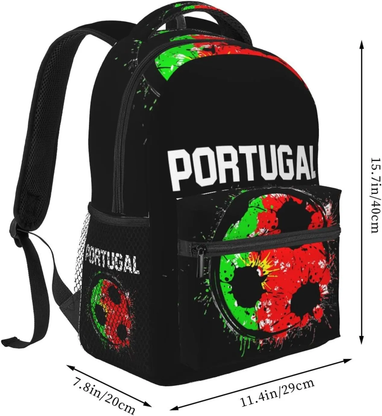 Portugal Soccer Portuguese Football Flag Backpack Casual Laptop Backpack Double Shoulder Bag Lightweight Backpack For Women Men Travel