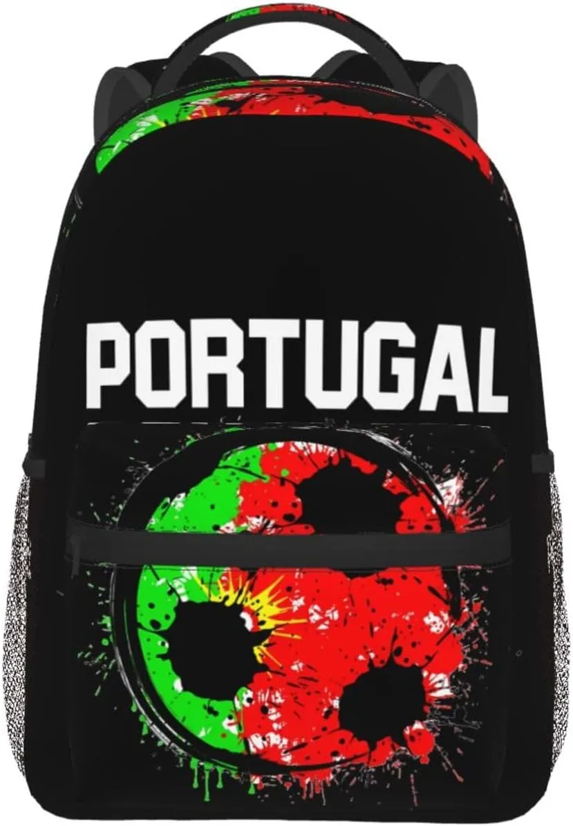 Portugal Soccer Portuguese Football Flag Backpack Casual Laptop Backpack Double Shoulder Bag Lightweight Backpack For Women Men Travel