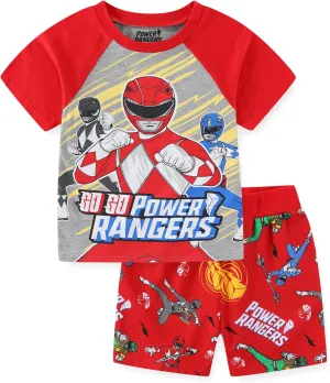 Power Rangers Boys Short Sleeve T-Shirt and French Terry Shorts Set for Big Kids
