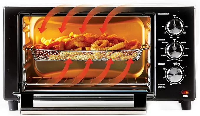 PowerXL Air Fryer Grill 8 in 1 Roast, Bake, Rotisserie, Electric Indoor Grill (Black Deluxe)