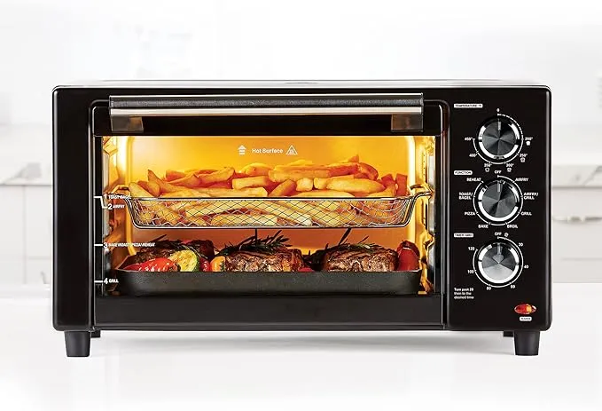 PowerXL Air Fryer Grill 8 in 1 Roast, Bake, Rotisserie, Electric Indoor Grill (Black Deluxe)