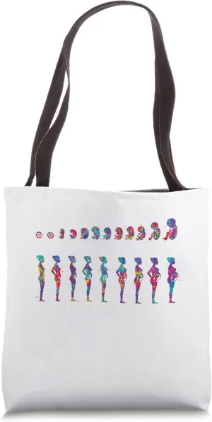 Pregnancy Stages Watercolor Fetus Medical Art Tote Bag