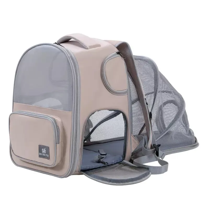 Premium Expandable Pet Carrier Backpack with Breathable Mesh and Transparent Design for Outdoor Adventures