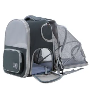 Premium Expandable Pet Carrier Backpack with Breathable Mesh and Transparent Design for Outdoor Adventures