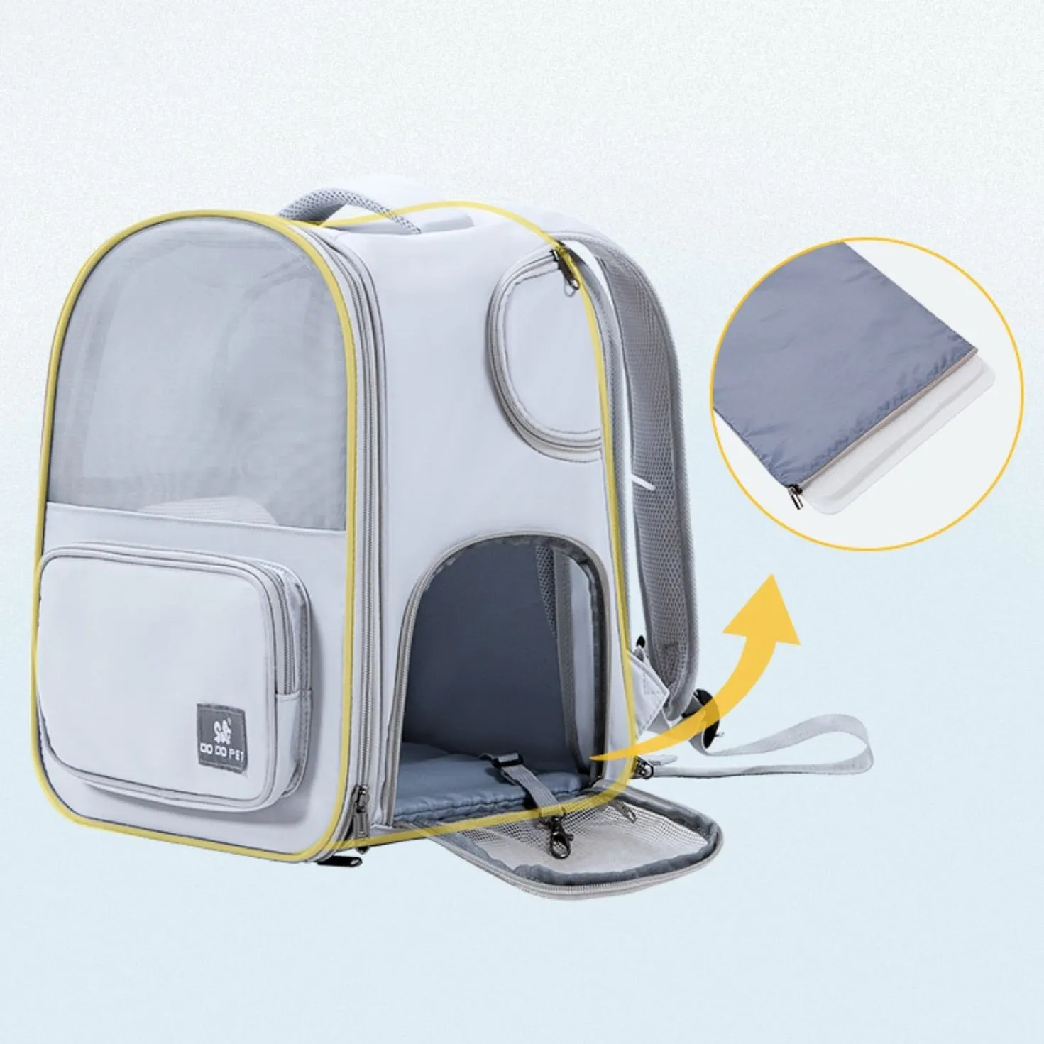 Premium Expandable Pet Carrier Backpack with Breathable Mesh and Transparent Design for Outdoor Adventures