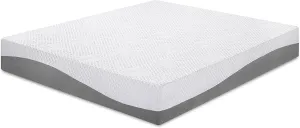 PrimaSleep Twin Mattress, 10 Inch Gel Memory Foam Mattress, Gel Infused for Comfort and Pressure Relief, CertiPUR-US Certified, Bed-in-a-Box, Medium Firm, Grey, Twin Size