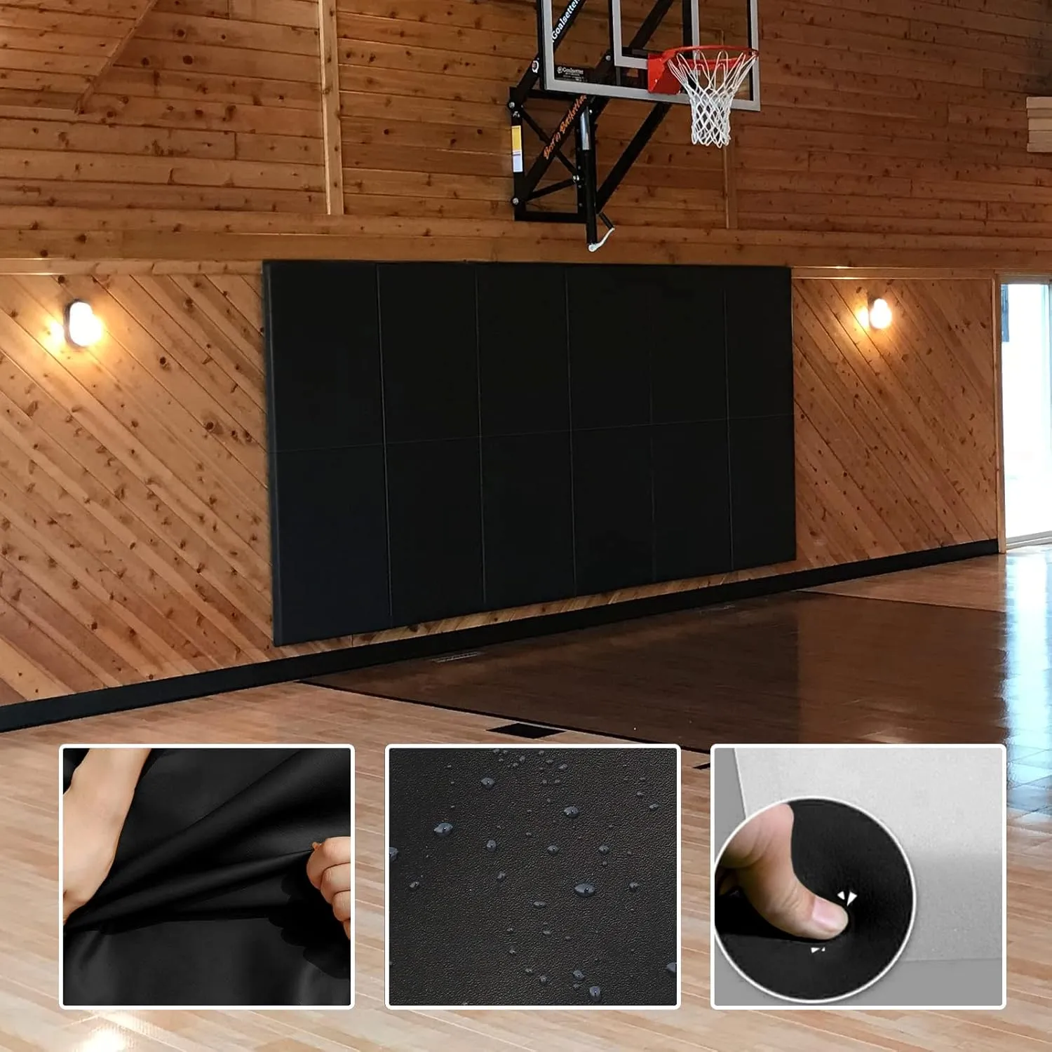PROGOAL 6FT HighGym Wall Paddings Basketball Court Wall Protection Pad - 2”Thick Foam Wall Mat Durable Protector for Wall-Mounted Basketball Hoops Garage Taekwondo(72" L x 20" W)