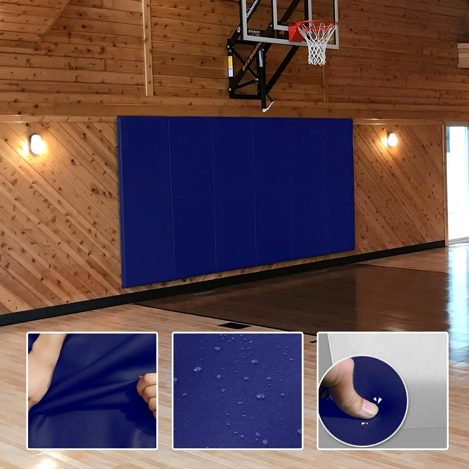 PROGOAL 6FT HighGym Wall Paddings Basketball Court Wall Protection Pad - 2”Thick Foam Wall Mat Durable Protector for Wall-Mounted Basketball Hoops Garage Taekwondo(72" L x 20" W)
