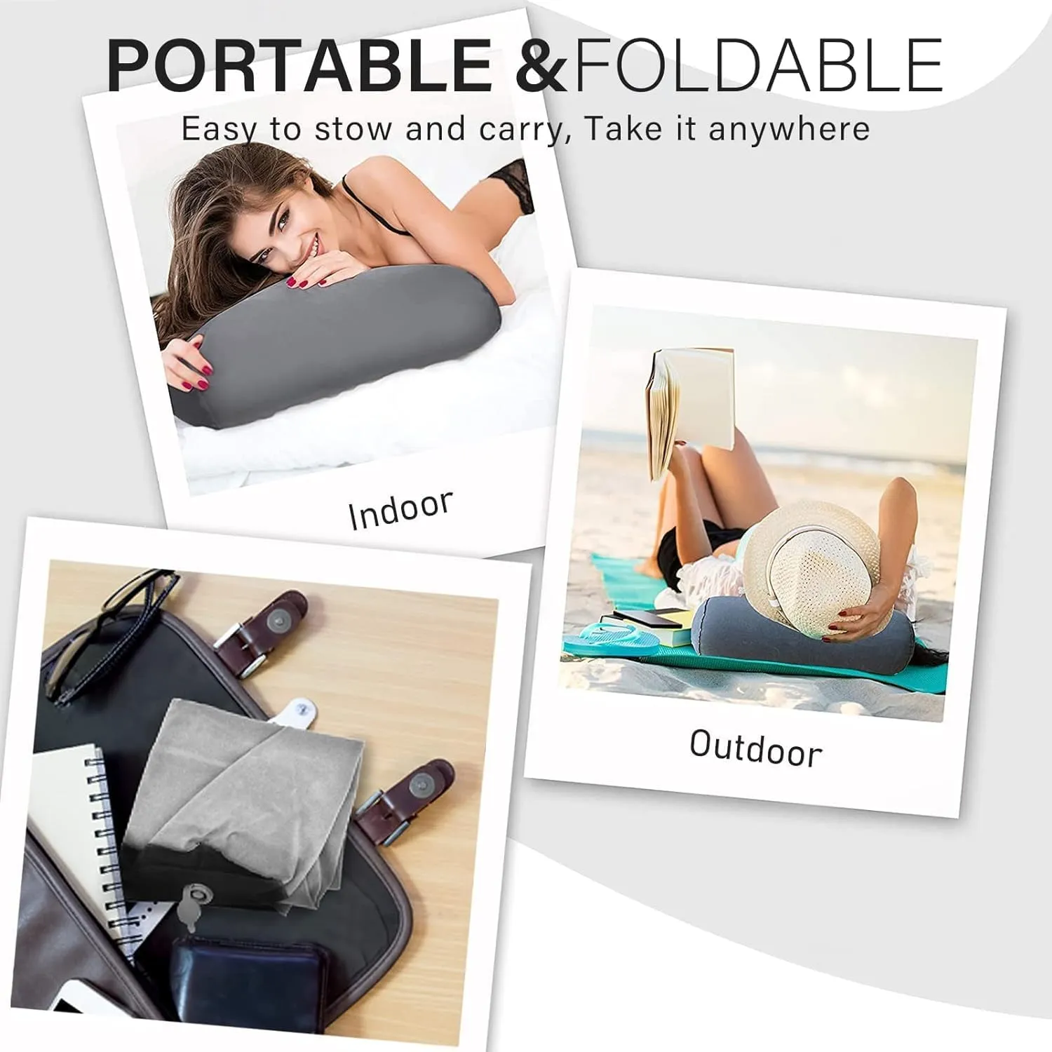 Prosixtoy Wedge Leg Elevation Pillow-Neck Pillows for Pain Relief Deep Sleep Bed Cushion Body Pillow-Knee Pillow Lumbar Support Pillow for Back Sleeper,Fast Inflating Deflation(Gray)
