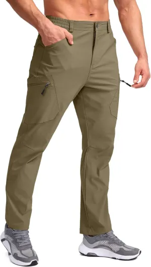 Pudolla Men's Lightweight Hiking Pants with 7 Pockets Quick Dry Water Resistant Fishing Travel Pants