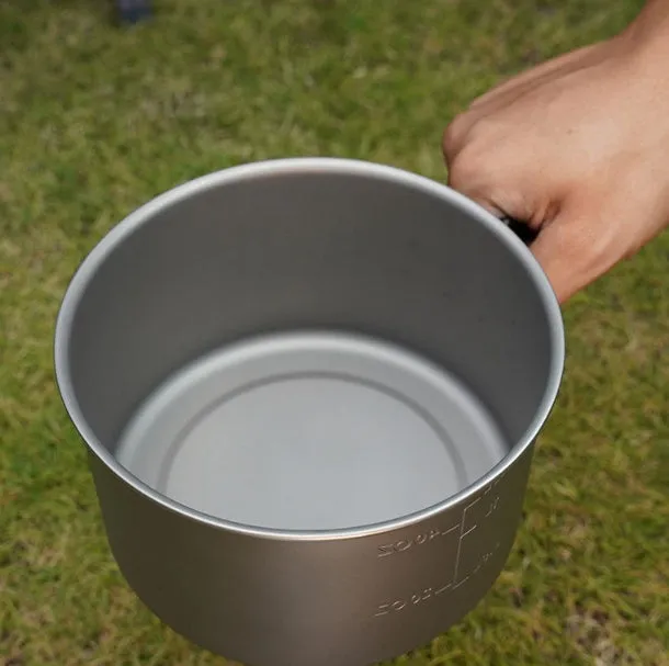 Pure Titanium Frying Pan Outdoor Portable Cooking Pot Foldable