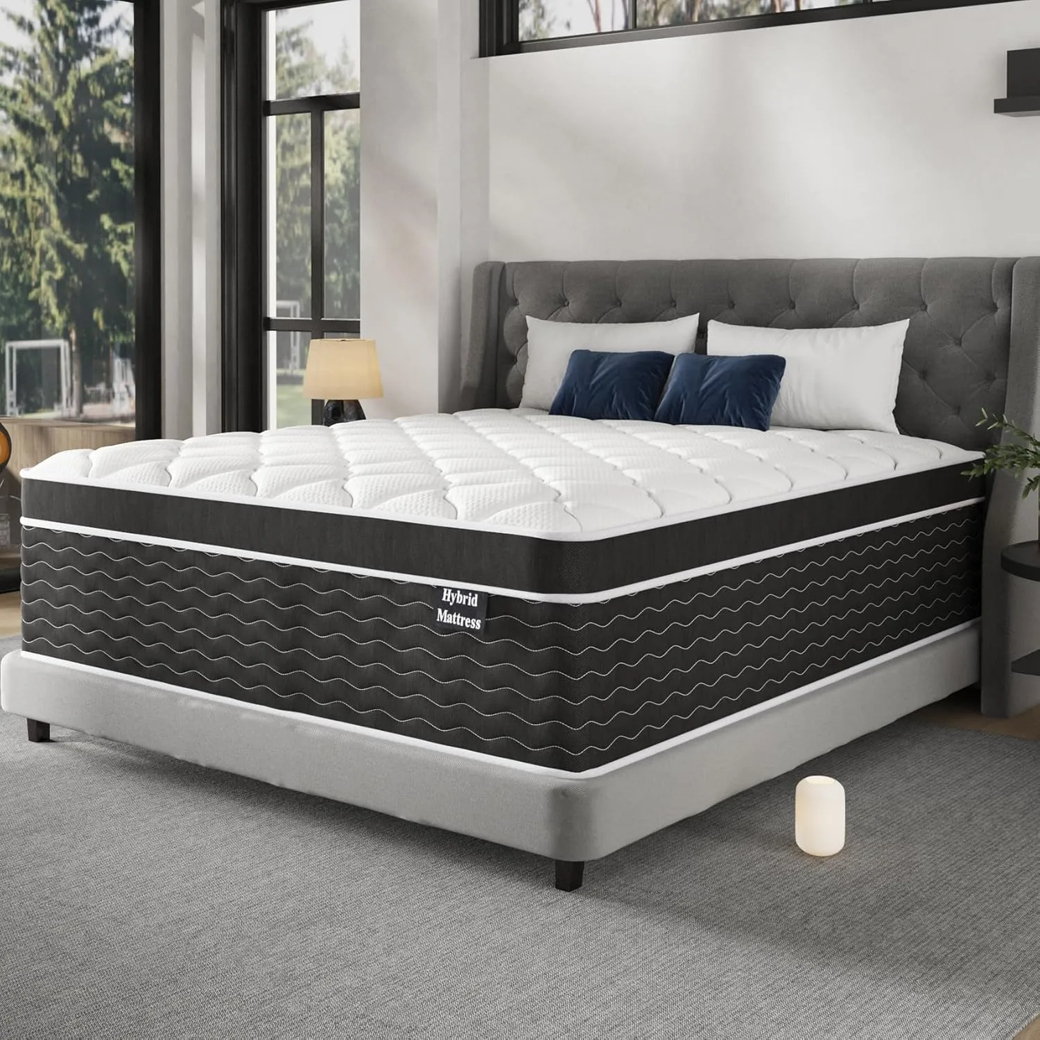 Queen Mattress, 10 inch Bed Mattresses in a Box, Medium Plush Hybrid Mattress Queen Size with Gel Memory Foam and Pocket Springs, Pressure Relief, Cooling and Breathable