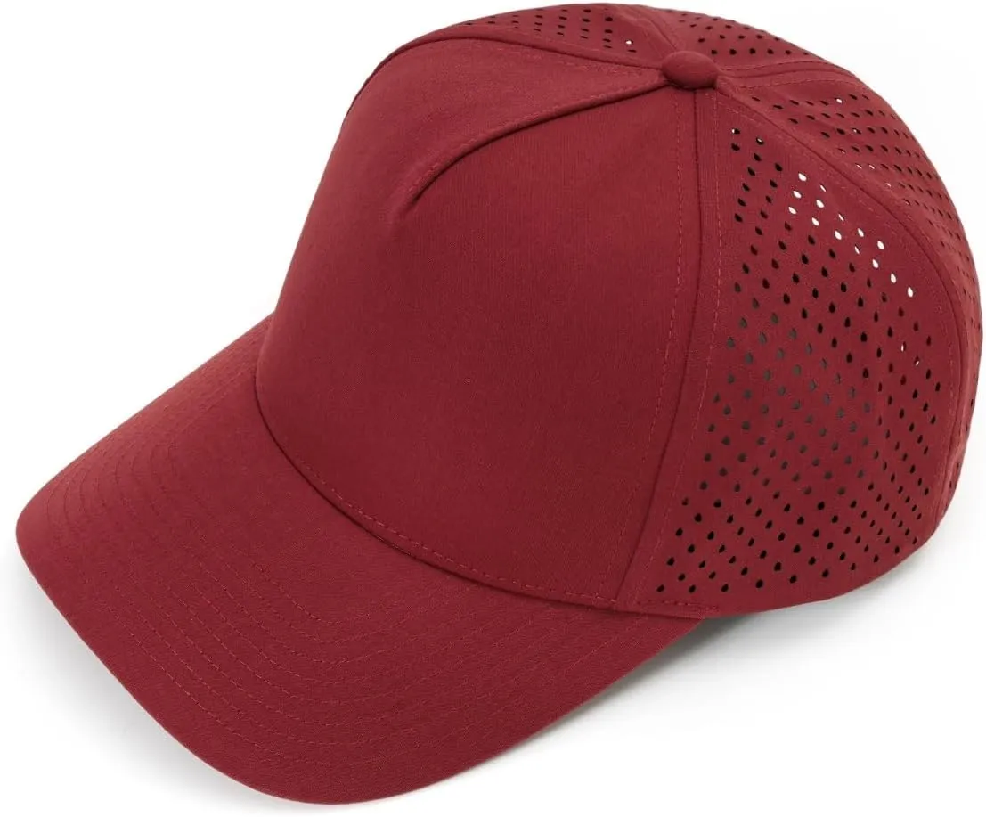 Quick-Dry Snapback Hats, 5-Panel Water-Resistant Mesh Baseball Caps for Men & Women, Golf, Running or Workouts