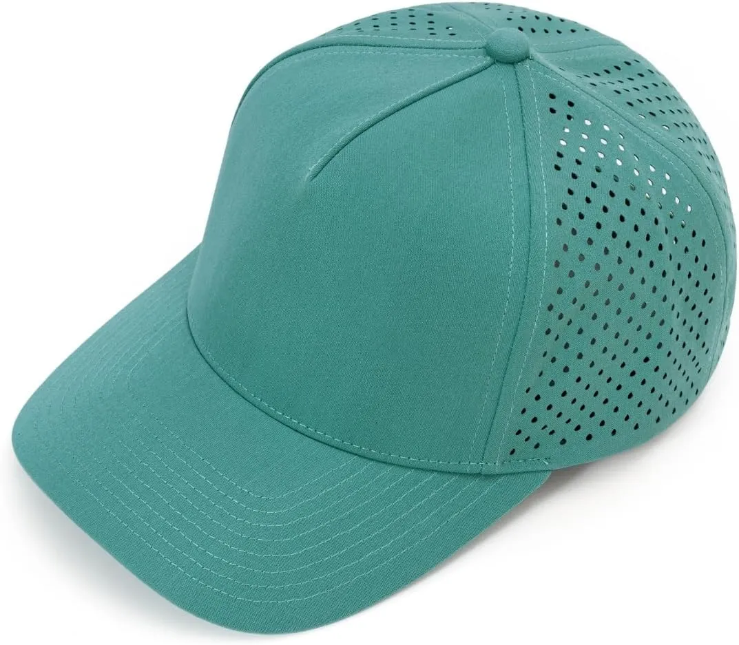Quick-Dry Snapback Hats, 5-Panel Water-Resistant Mesh Baseball Caps for Men & Women, Golf, Running or Workouts