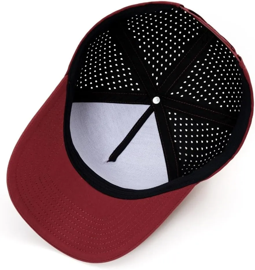 Quick-Dry Snapback Hats, 5-Panel Water-Resistant Mesh Baseball Caps for Men & Women, Golf, Running or Workouts