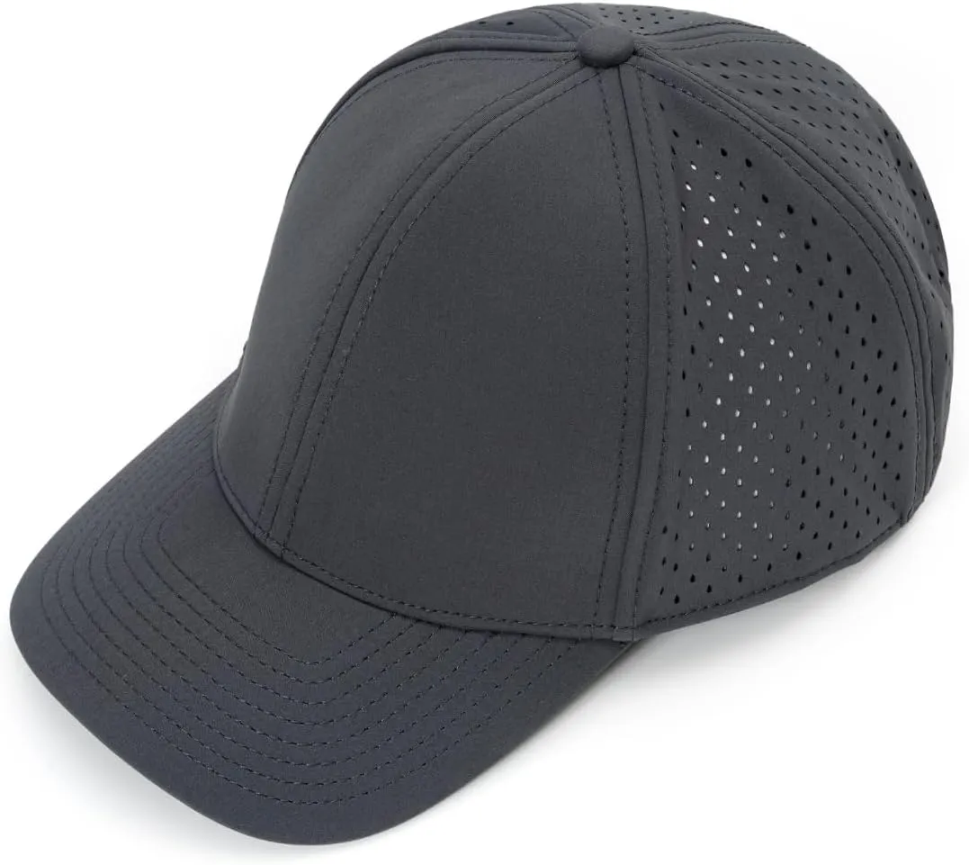 Quick-Dry Snapback Hats, 6-Panel Water-Resistant Mesh Baseball Caps for Men & Women, Golf, Running or Workouts