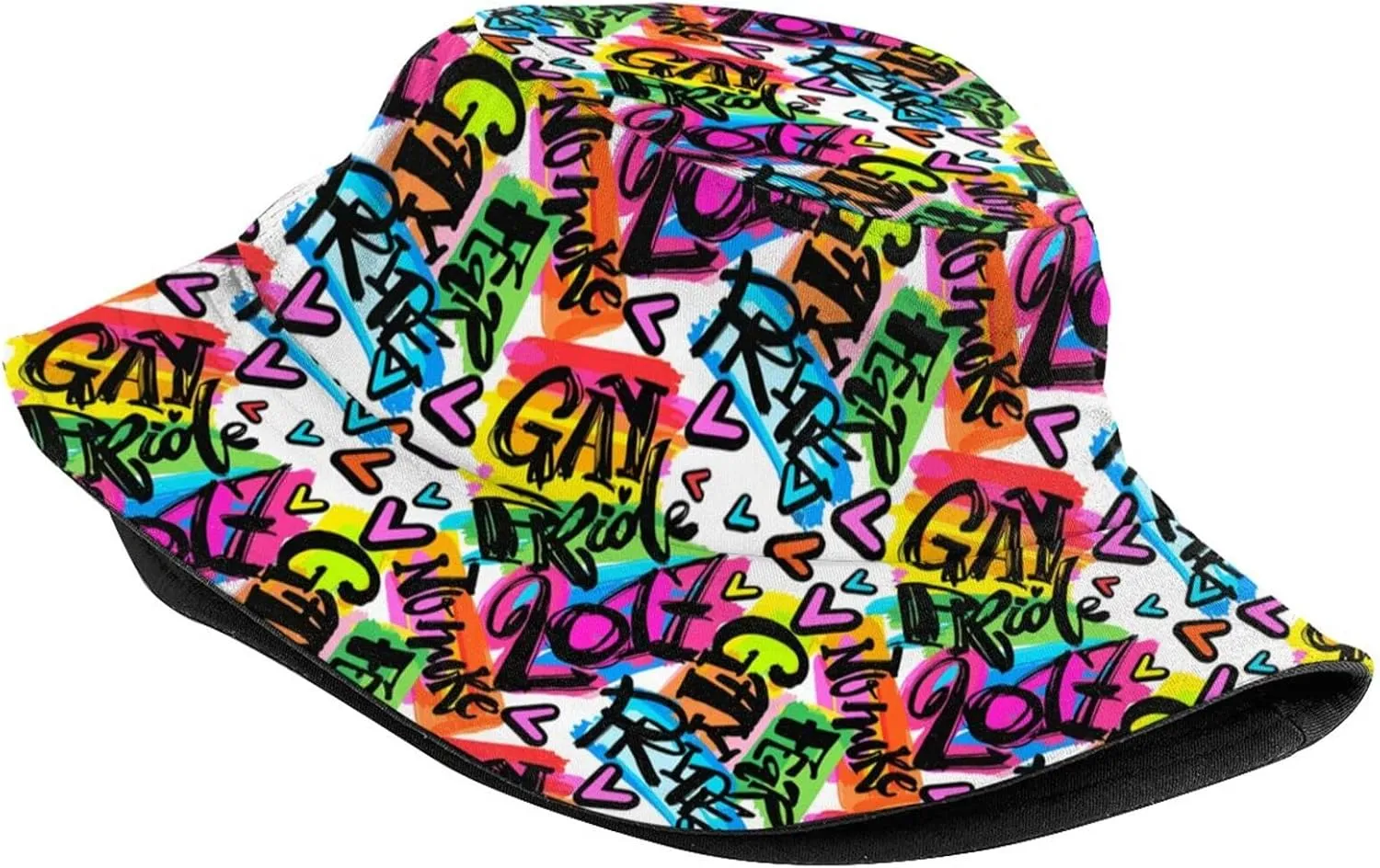 Rainbow LGBT Bucket Hats Fashion Gay Pride Sun Cap Packable Outdoor Fisherman Hat for Women Men