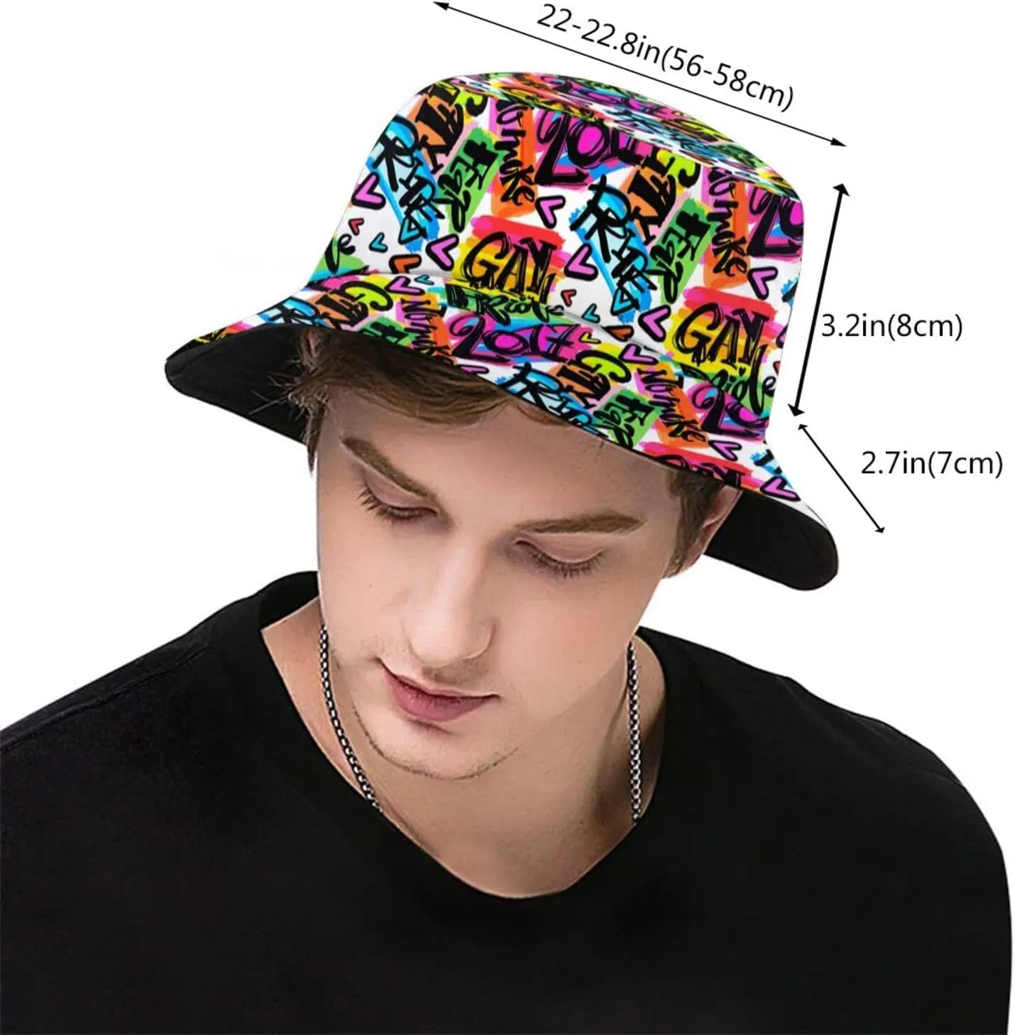 Rainbow LGBT Bucket Hats Fashion Gay Pride Sun Cap Packable Outdoor Fisherman Hat for Women Men