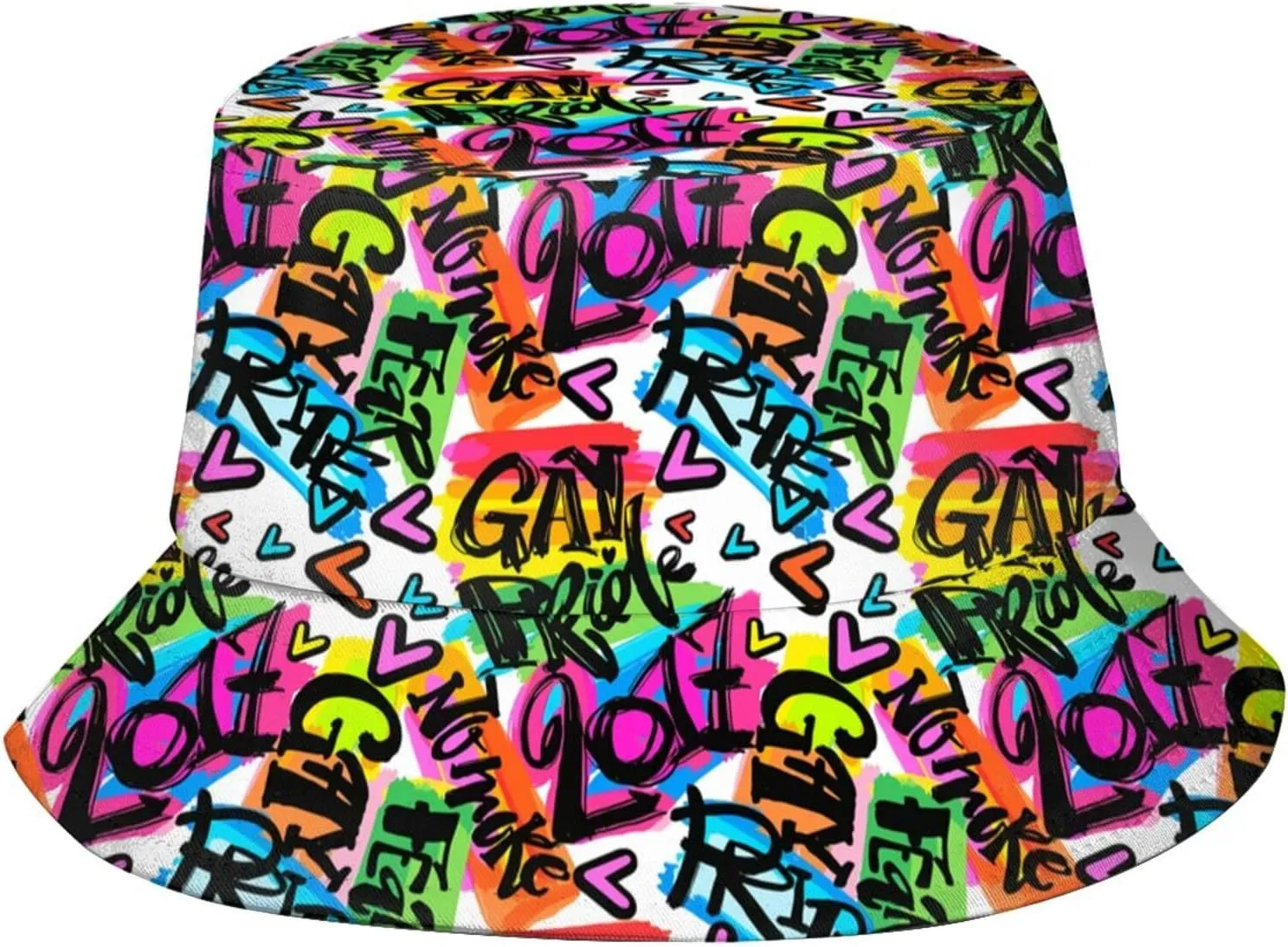 Rainbow LGBT Bucket Hats Fashion Gay Pride Sun Cap Packable Outdoor Fisherman Hat for Women Men