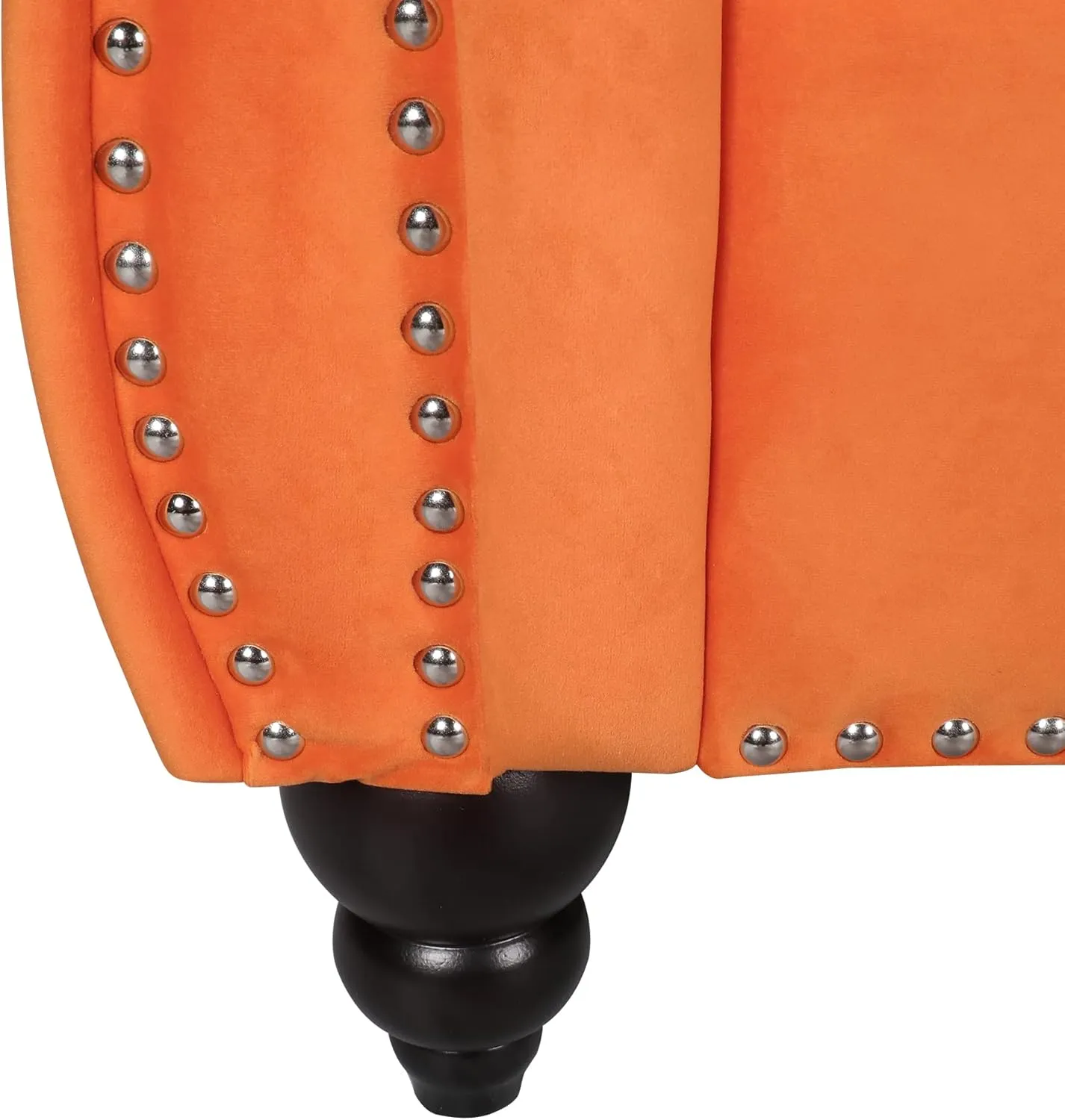 RARZOE 2 Pieces of Living Room Furniture Sofa Sets, Modern Contemporary Tufted Button Velvet Accent Club Chair&Chesterfield Loveseat Sofas Set with Nailhead Trim Scroll Arms(Orange)