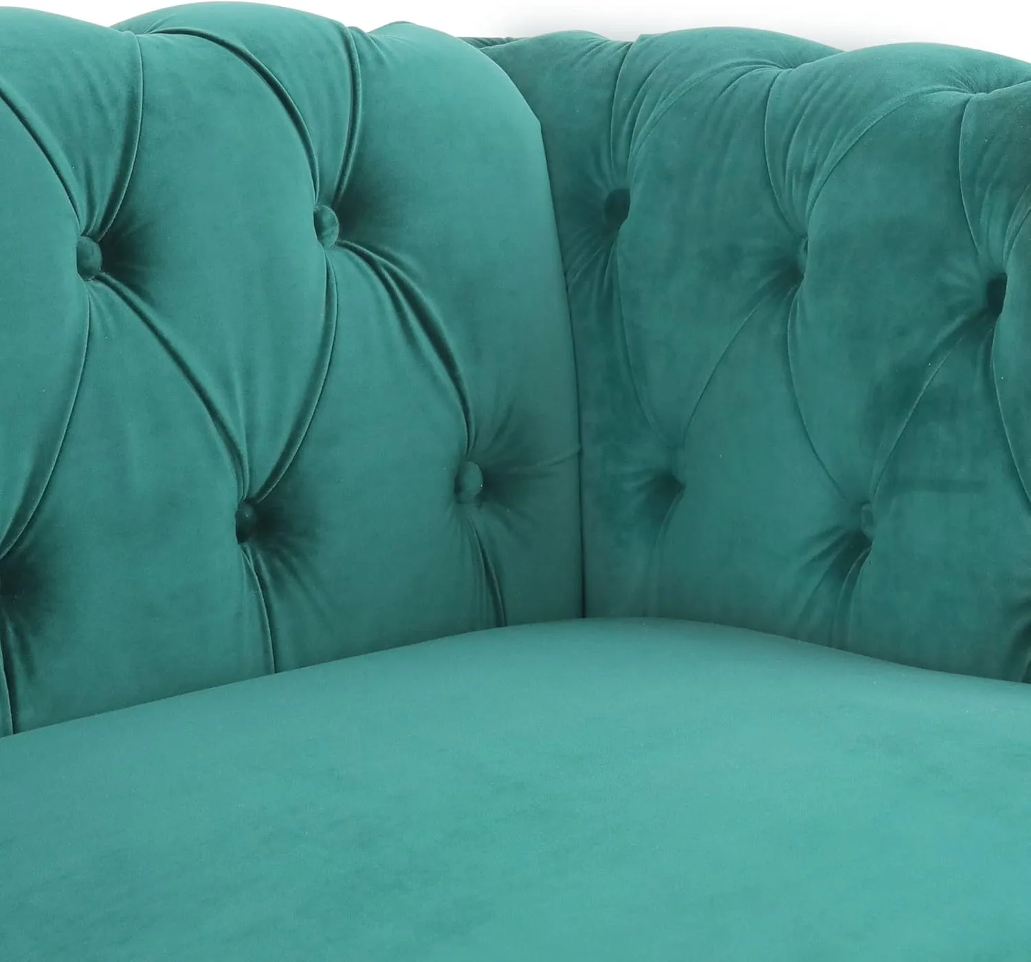 RARZOE 3 Pieces of Living Room Furniture Sofa Sets, Modern Velvet Chesterfield Sofa&Chesterfield Club Chair&Chesterfield Loveseat Sofas Set with Nailhead Trim Scroll Arms for Living Room(Green)