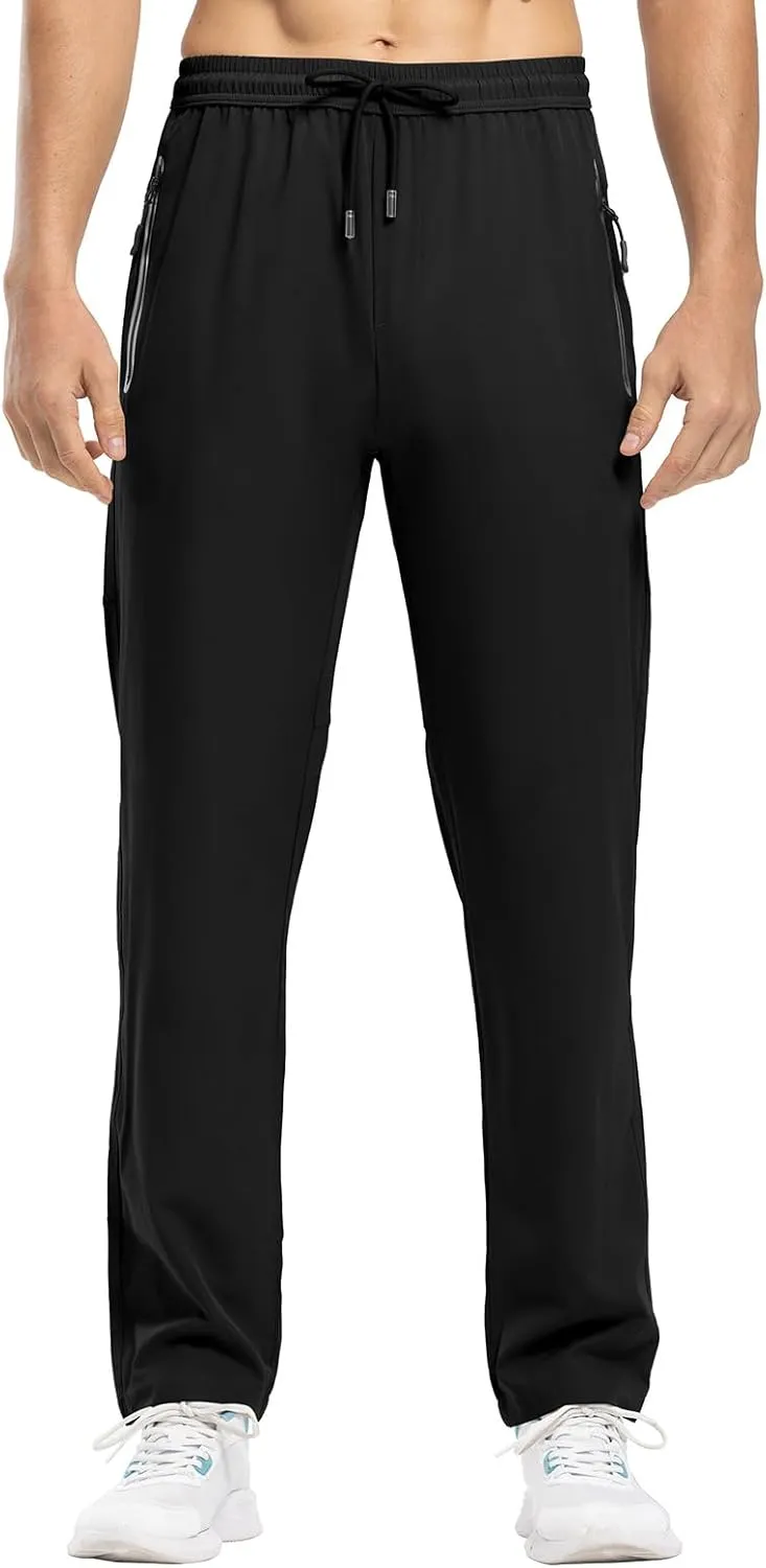 Rdruko Men's Casual Pants Lightweight Quick Dry Hiking Running Workout Outdoor Sports Sweat Pants