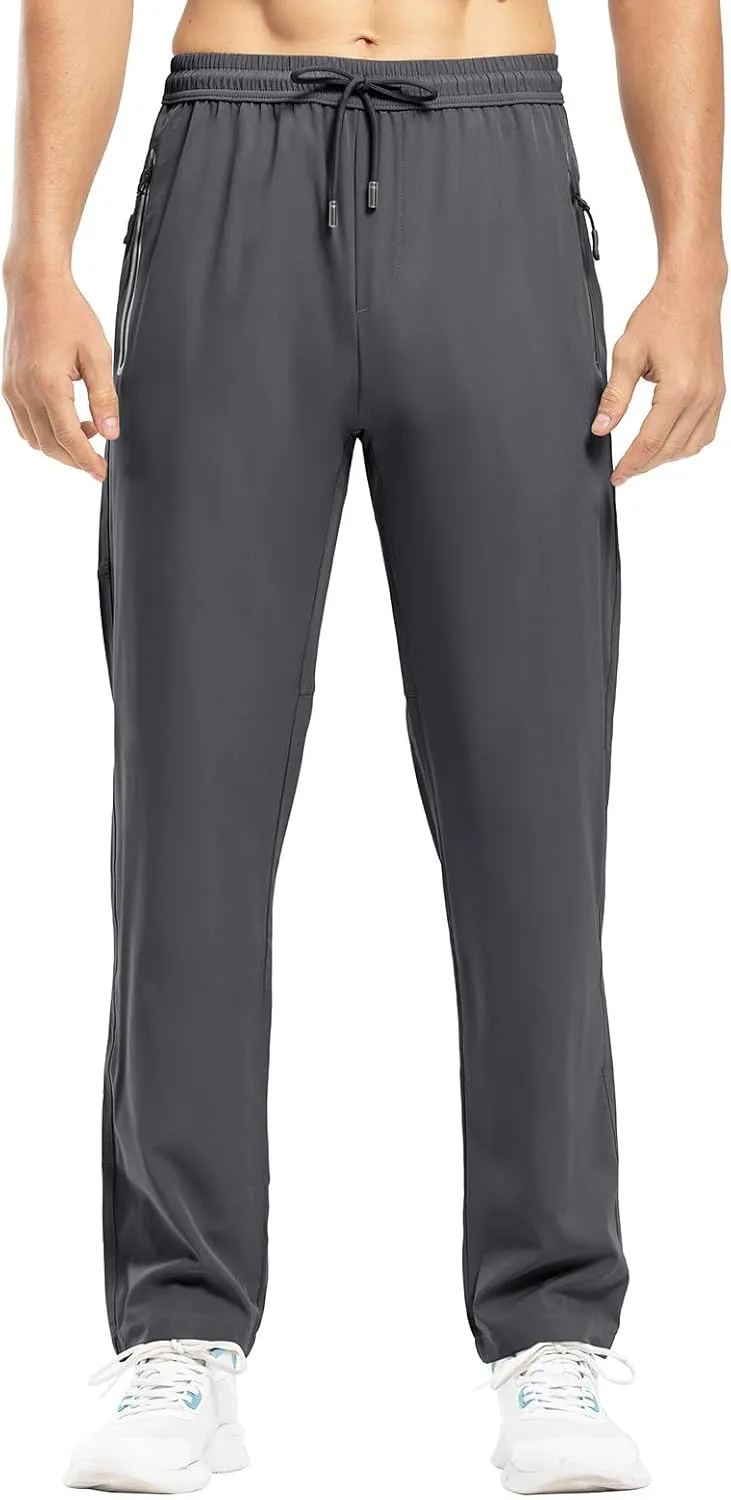 Rdruko Men's Casual Pants Lightweight Quick Dry Hiking Running Workout Outdoor Sports Sweat Pants