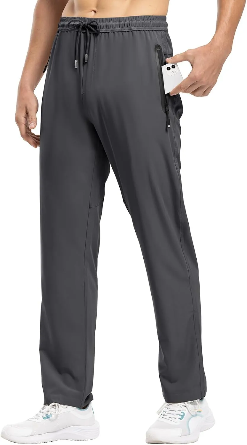 Rdruko Men's Casual Pants Lightweight Quick Dry Hiking Running Workout Outdoor Sports Sweat Pants