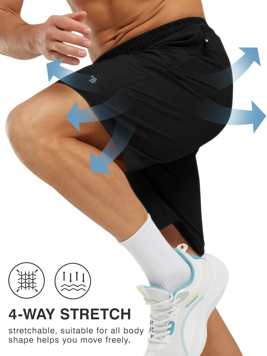 Rdruko Men's Hiking Shorts with Zipper Pockets 7'' Lightweight Quick Dry Workout Shorts Running Athletic Shorts