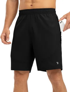 Rdruko Men's Hiking Shorts with Zipper Pockets 7'' Lightweight Quick Dry Workout Shorts Running Athletic Shorts