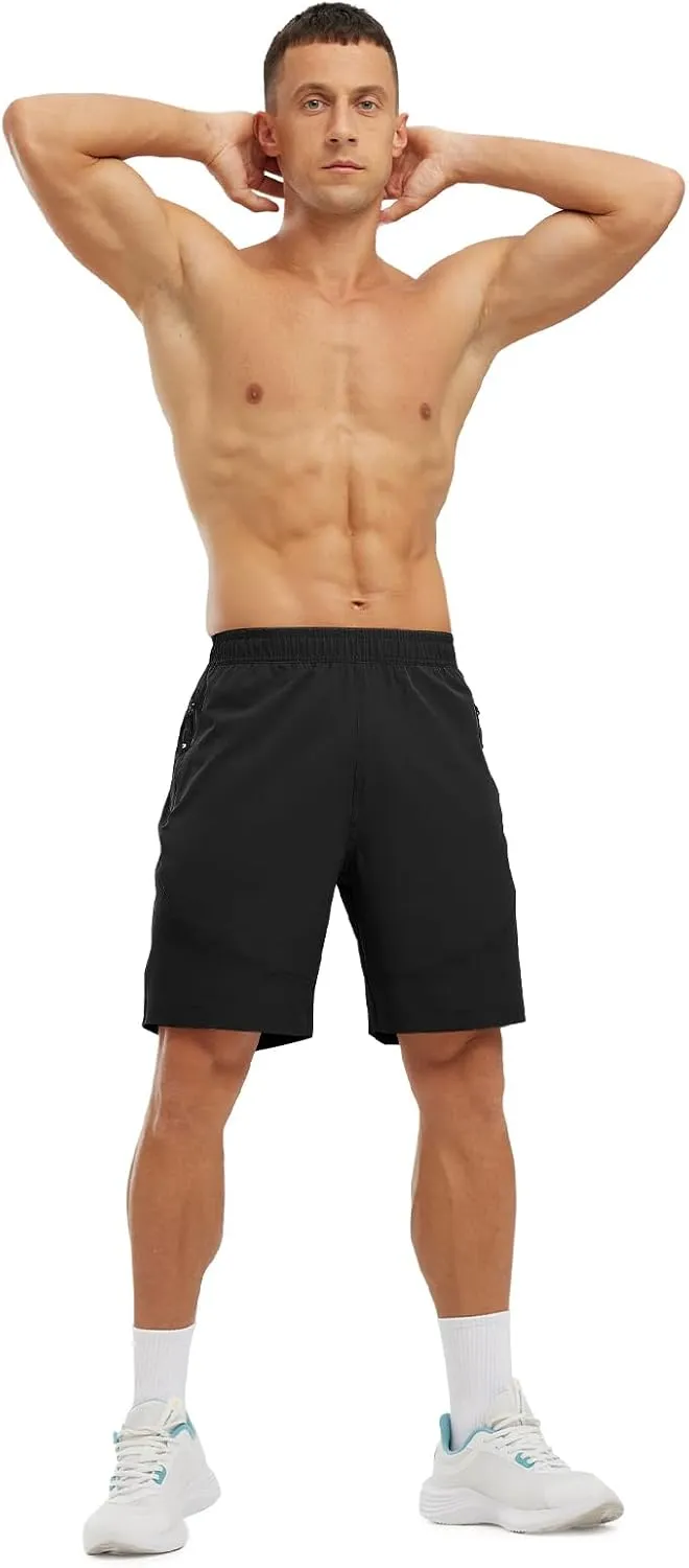 Rdruko Men's Hiking Shorts with Zipper Pockets 7'' Lightweight Quick Dry Workout Shorts Running Athletic Shorts