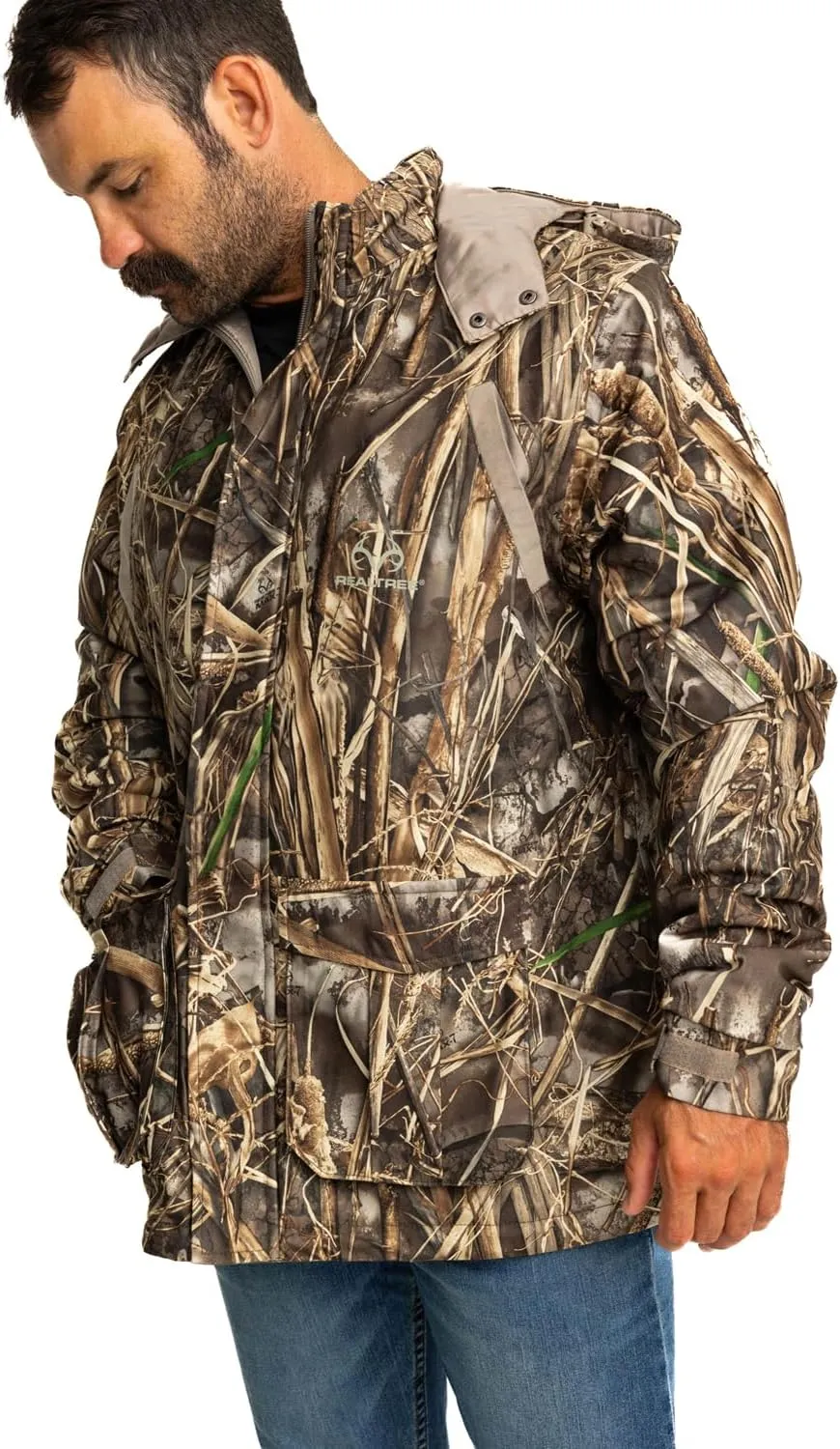 Realtree Men's Camo Hunting Insulated Cold Weather Parka Jacket - Wind-proof, Mid-weight and Super Warm