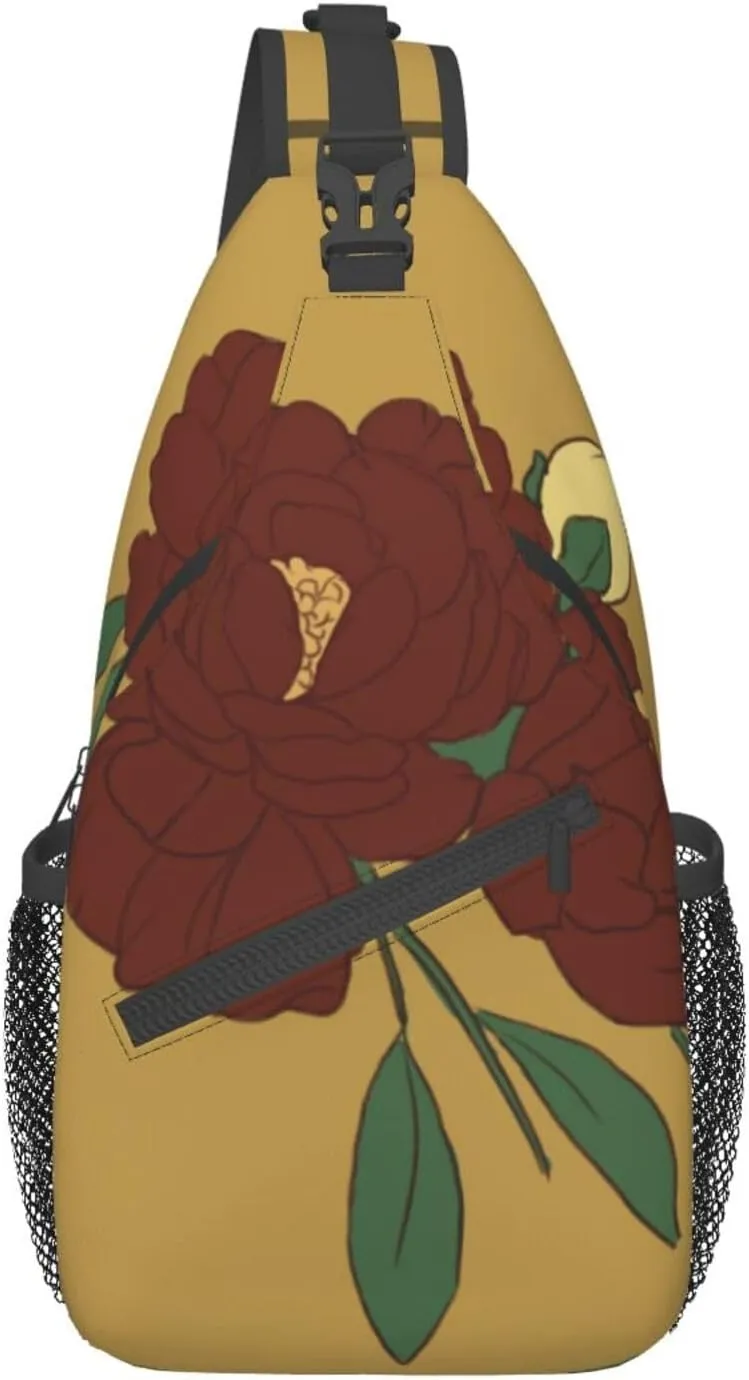 Red Moonflower Pattern Outdoor Hiking Backpack > Suitable For Men And Women Riding Strong And Sturdy High Storage Capacity Daily Travel