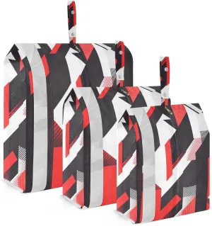 Red Splice Travel Storage Bag with Lanyard - Portable Lightweight Classified Storage Bag with Zipper, Dust and Waterproof Travel Packing Cube for Suitcase,3 Pieces