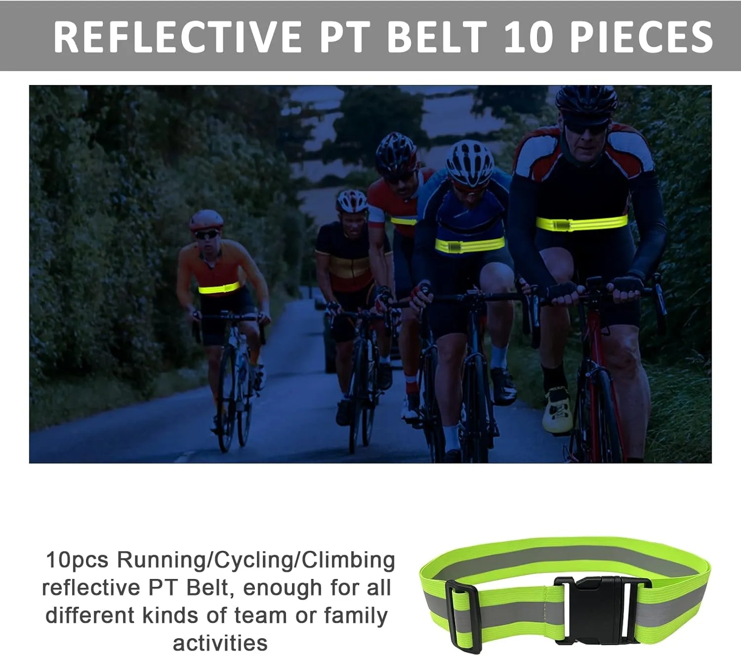 Reflective Vest - Running Vest Reflector, Reflective Running Vest with Safety Straps, High Visibility Reflector