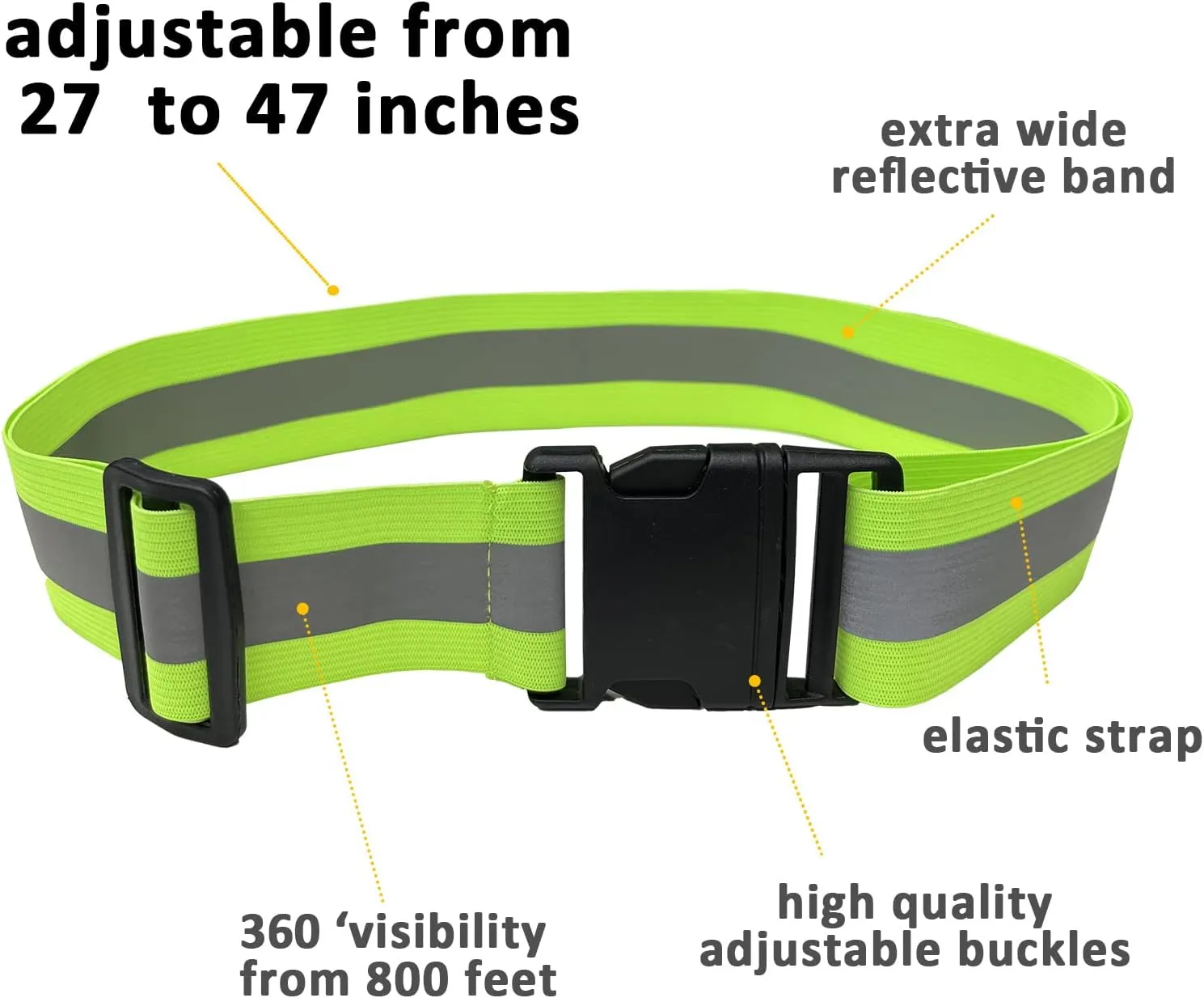 Reflective Vest - Running Vest Reflector, Reflective Running Vest with Safety Straps, High Visibility Reflector
