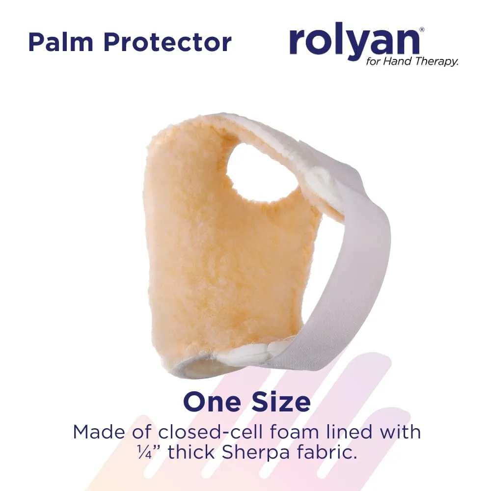 Rolyan Palm Protectors for Right Hand, Pack of 3 Right Handed Gloves for Finger Contracture Prevention, Comfortable Hand Cushion with Soft Sherpa Lining and Palm Pad to Prevent Hand Contractures