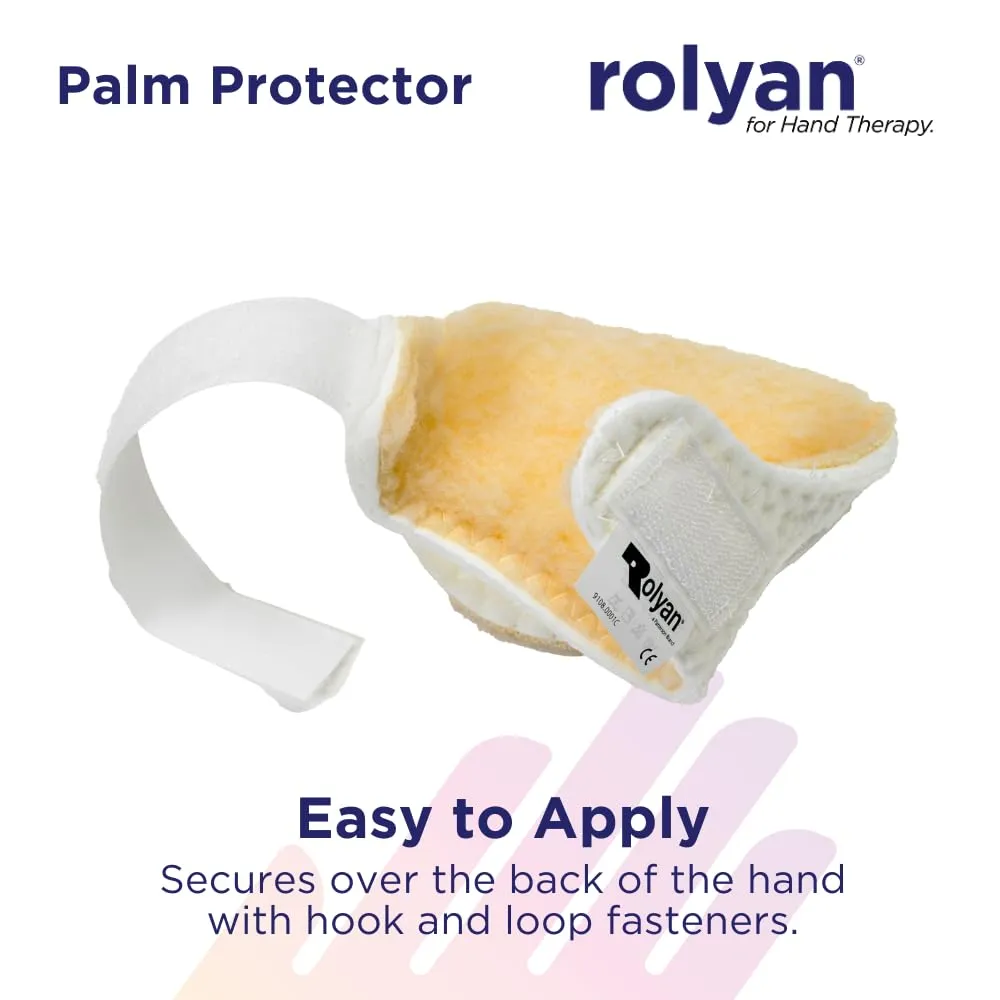 Rolyan Palm Protectors for Right Hand, Pack of 3 Right Handed Gloves for Finger Contracture Prevention, Comfortable Hand Cushion with Soft Sherpa Lining and Palm Pad to Prevent Hand Contractures