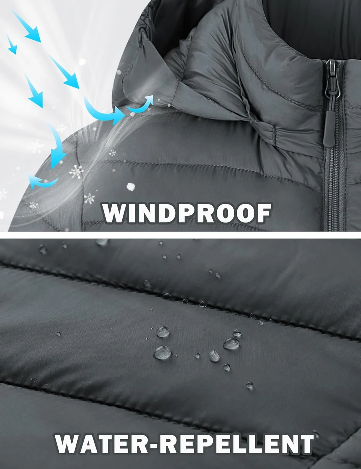 ROYAL MATRIX Women's Packable Puffer Jacket - Lightweight Winter Warm Long Quilted Puffer Coat with Detachable Hood