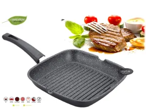 Royalty Line RL-AG24M; Grill Pan, Stovetop Griddle, Marble Coating, 24cm