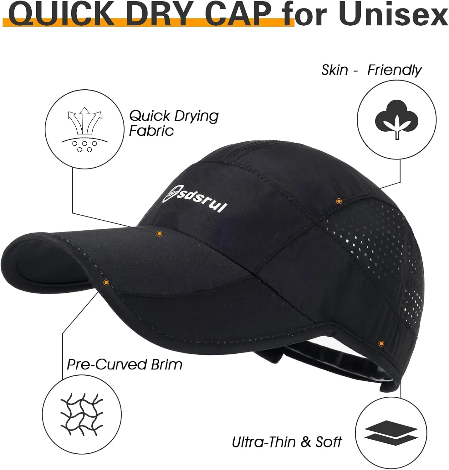 Running Hat Outdoor Quick Drying Baseball Cap Mesh Cool Workout Cap for Women and Men