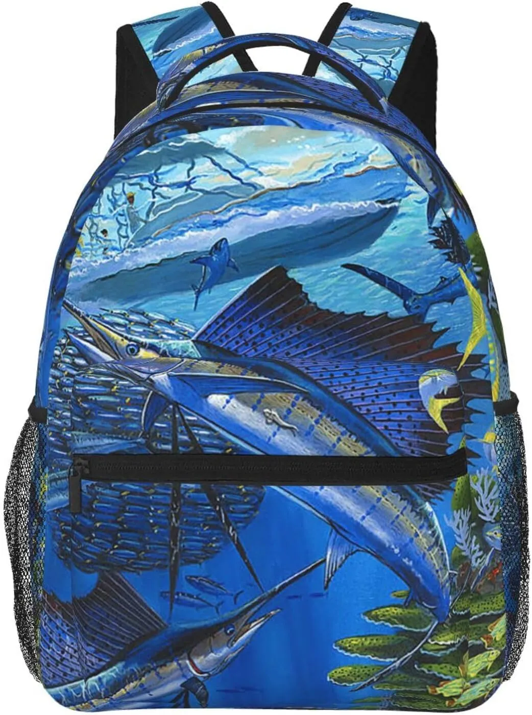Sailfish On The Reefs Double Shoulder Travel Backpack For Women Men Carry On Backpack With Laptop Compartment Travel Essentials Backpack For Traveling Business Hiking Casual Gym pattern42