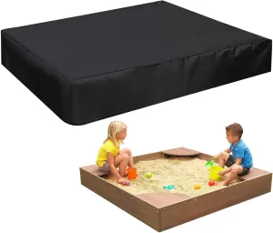 Sandbox Cover, 420D Oxford Heavy Duty Waterproof Sand Box Cover, Outdoor Garden Square Sandbox Cover for Kids Protect Sandbox Sand and Toys(Black,70" X 70" X 8")