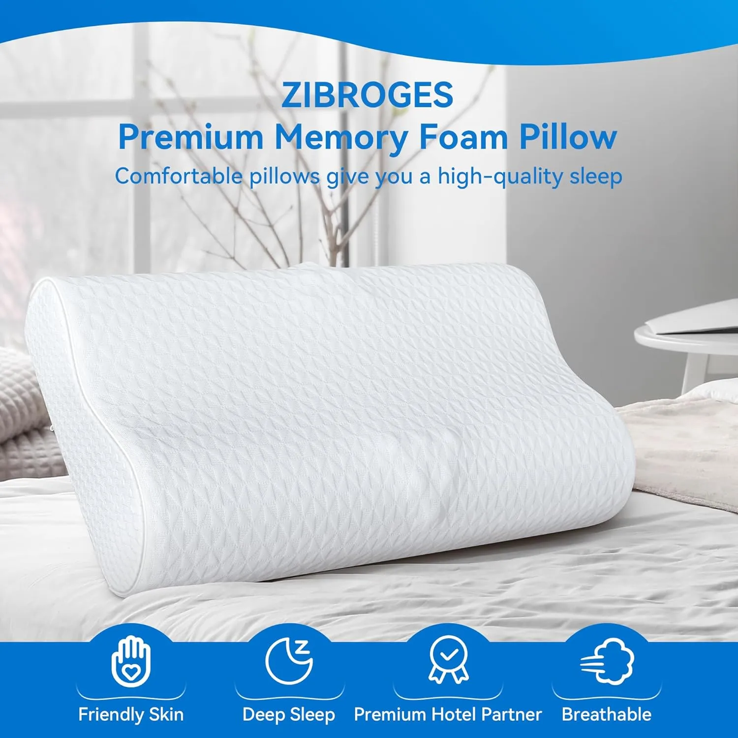 Sandwich Cervical Neck Pillow Queen Size - Dynamic Memory Foam Pillow for Neck Shoulder Pain Relief, Ergonomic Adjustable Contour Bed Pillow for Side, Stomach and Back Sleepers CertiPUR-US