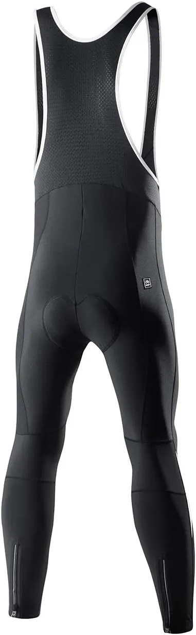 Santic Men's Winter Fleece Pro Cycling Bib Pants 4D Padded Thermal Cold Weather Bike Riding Pants with Pockets
